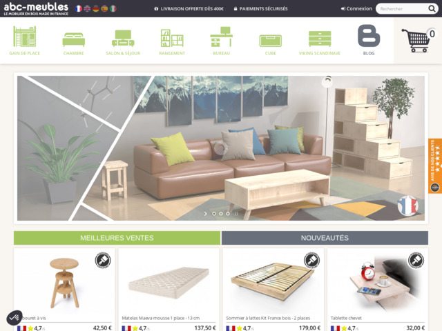 Lit gigogne, mezzanine et meubles en bois made in france