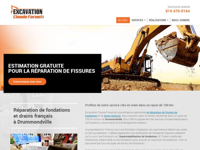 Excavation claude forest - réparation fondations, excavation drummondville