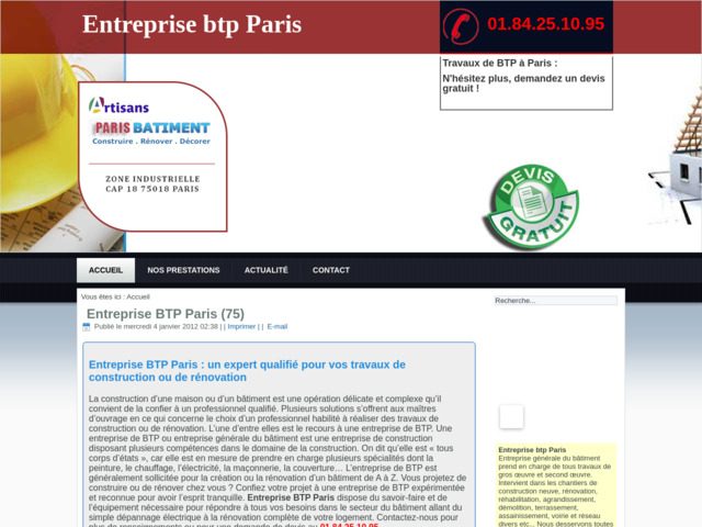 Entreprise btp¨75