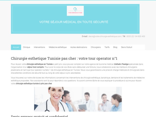 Chirurgie esthétique Tunisie : Séjour médical tout compris