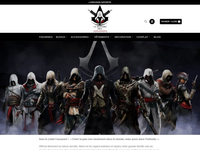 Repaire des Assassins : boutique franaise sur le thme Assassin's Creed