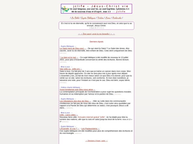 JCLIFE - Jésus Christ Vie | La Bible | Sujet biblique | Et plus !