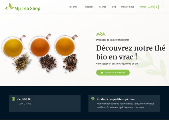 My tea shop - boutique de vente en ligne de thé bio en vrac