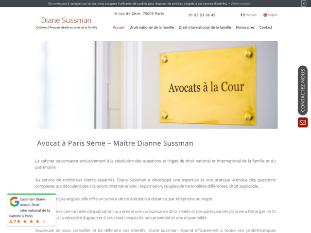 Maître diane sussman, spécialiste en droit de la famille à paris