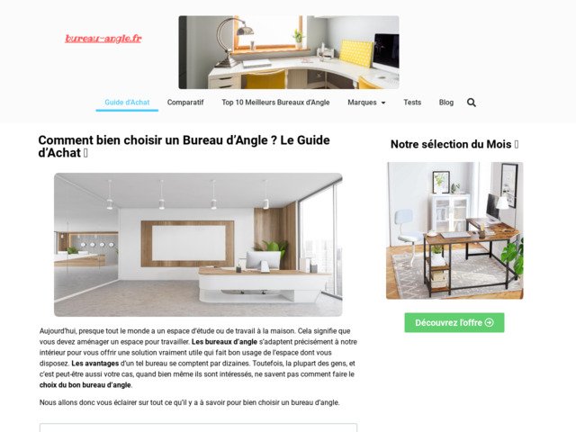 Guide d'achat d'un bureau d'angle