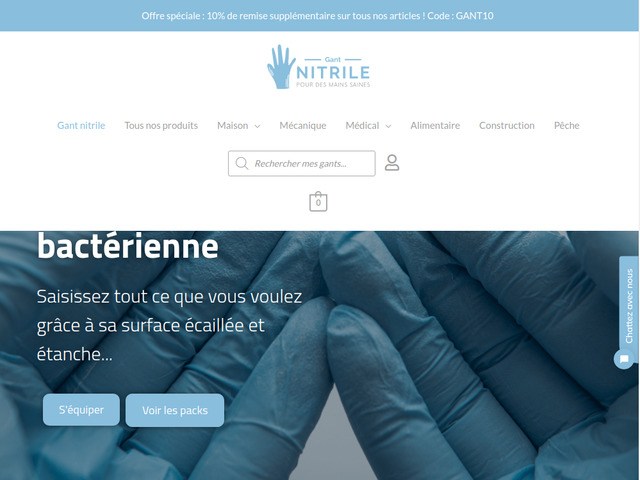 Gant nitrile le site web spécialisé dans la vente de gants