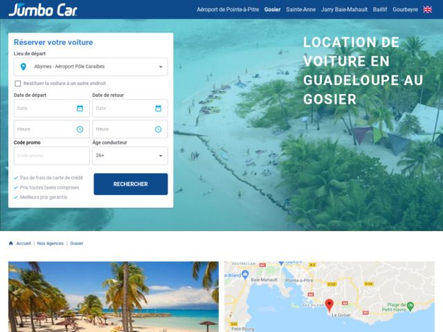 Location de voiture Gosier Guadeloupe - Jumbo car