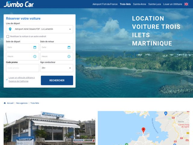Location de voiture Trois-Ilets Martinique - Jumbo car