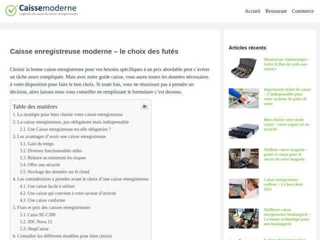 Meilleure caisse enregistreuse 2021