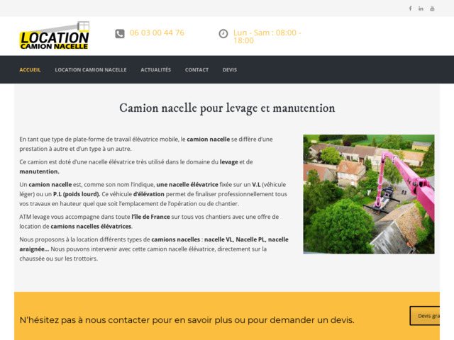 Spcialiste de location de camion nacelle