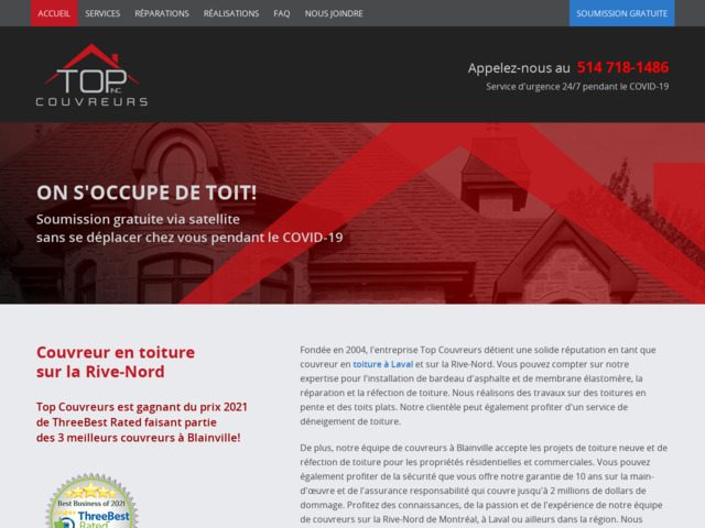 Couvreur en toiture rive-nord |top couvreurs
