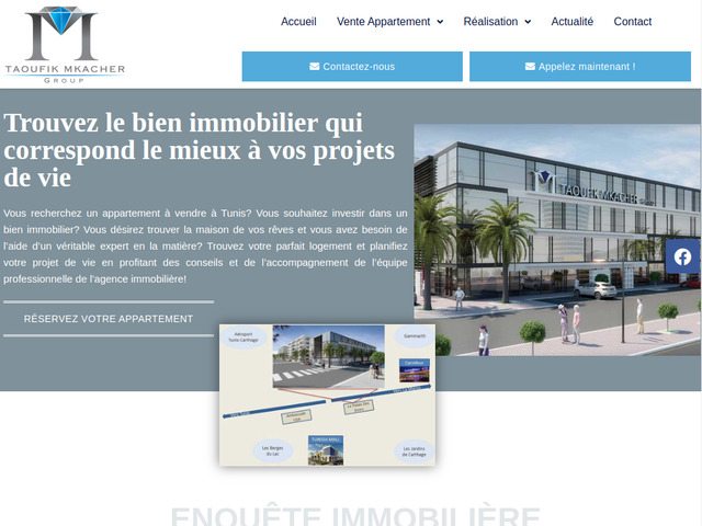 Vente appartement tout neuf au jardin de carthage