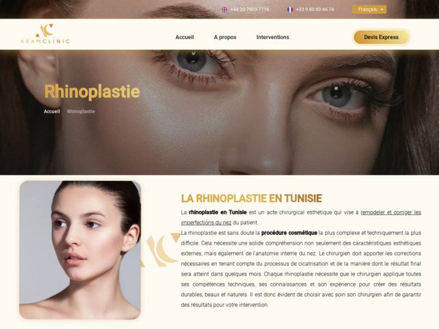 Ma rhinoplastie en Tunisie avec la clinique Aram