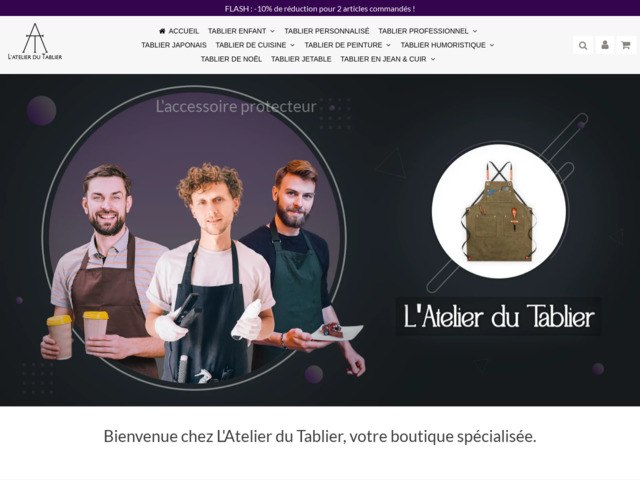Jeunes artisans spcialiss dans la vente en ligne de tabliers