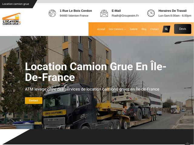 Location de camion grue en Ile-de-France