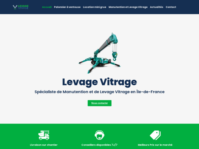 Manutention et levage vitrage en Ile-de-France