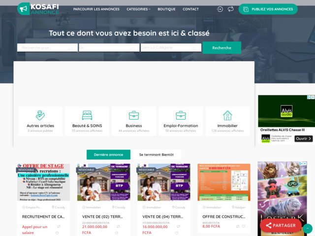 Kosafi Annonce CI est un site de petites annonces
