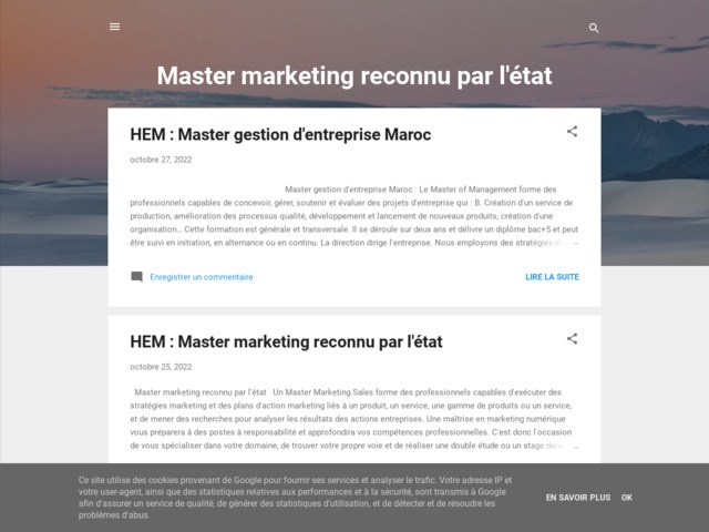 HEM : Master gestion d'entreprise Maroc