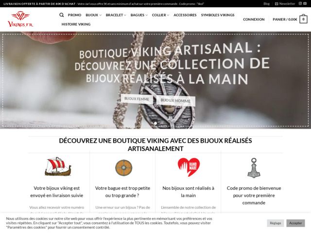 Boutique viking : bague, collier et bracelet