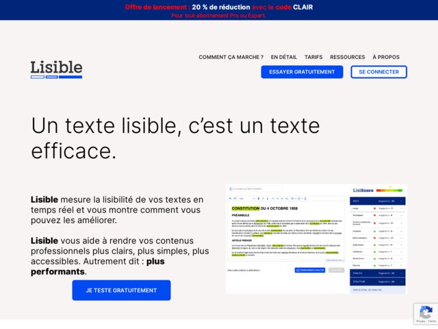 Lisible - logiciel d'analyse de lisibilité des textes