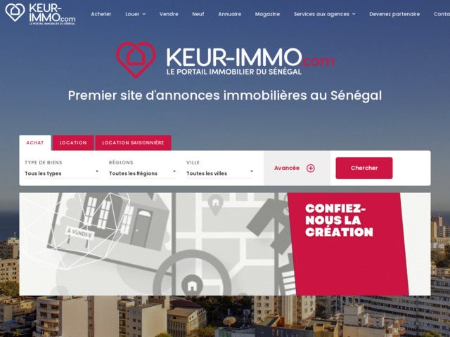 Keur-immo.com, le premier site d'annonces immobilières au Sénégal