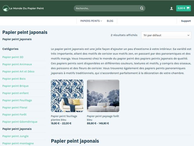 Le papier peint japonais