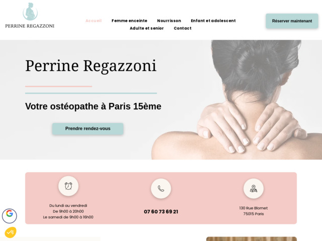 Ostéopathe à paris 14 - cabinet perrine regazzoni