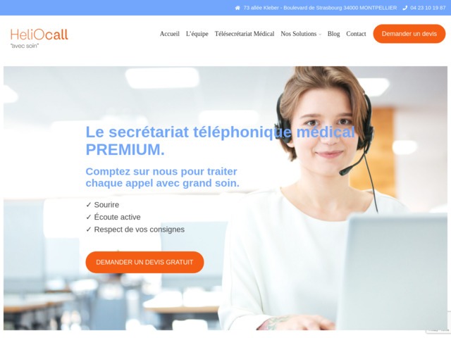 Télésecrétariat médical, secrétariat à distance Heliocall