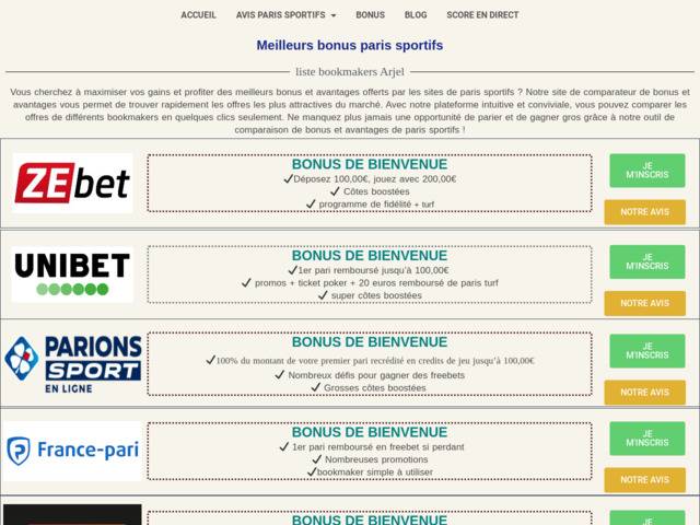 Meilleurs bonus de paris sportifs