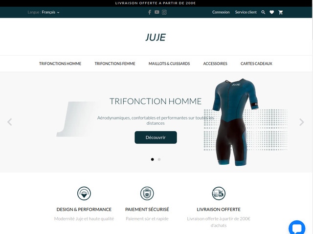 Juje - marque franaise : trifonctions et vtements pour triathltes
