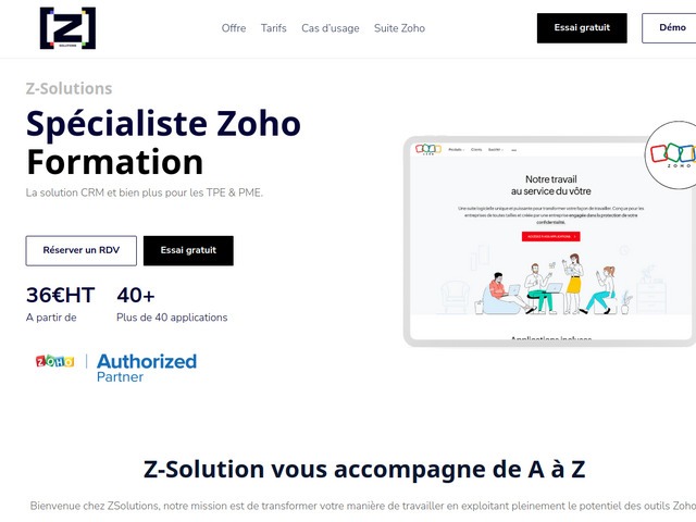 Z-Solutions, consultants spécialisés Zoho