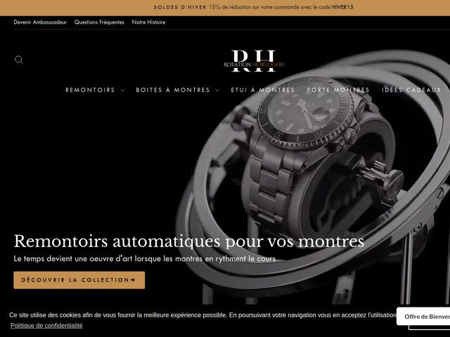 Rotation horlogère - remontoirs et boîtes à montres