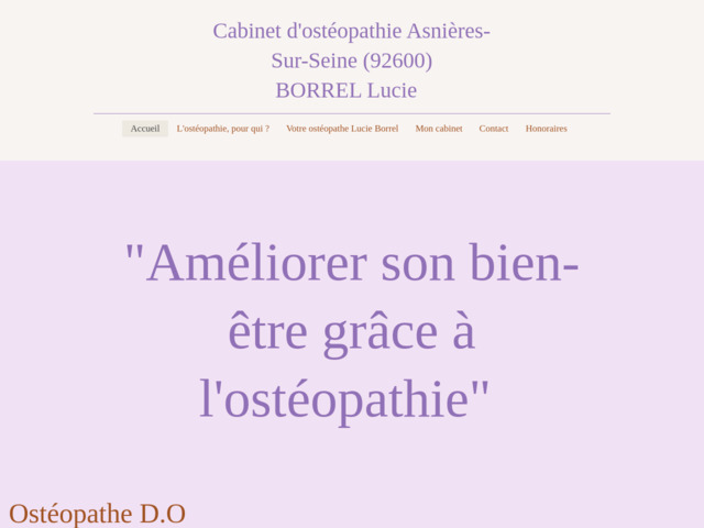 Ostéopathe Lucie Borrel Asnières-sur-Seine