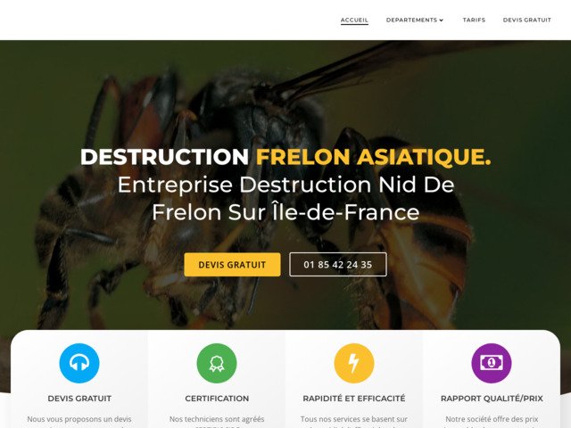 Destruction nid de frelon asiatique - entreprise certifiée