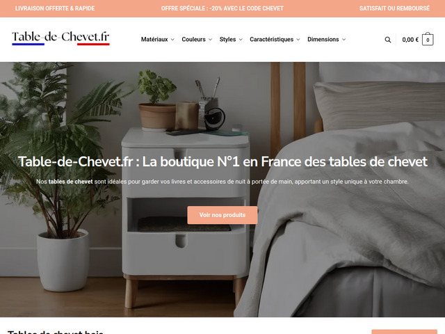 Table-de-chevet.fr : la boutique de rfrence de tables de chevet en France