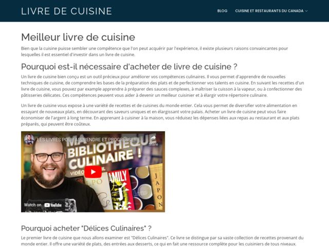 Livre de cuisine du monde