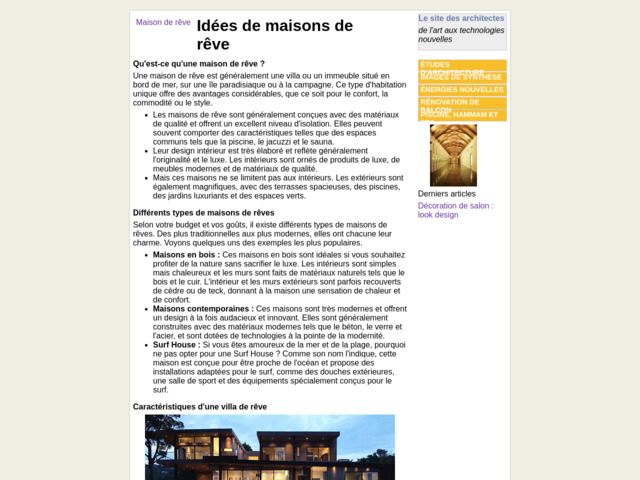 La maison de vos rêves