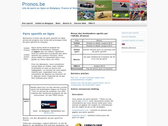 Les pronos en belgique