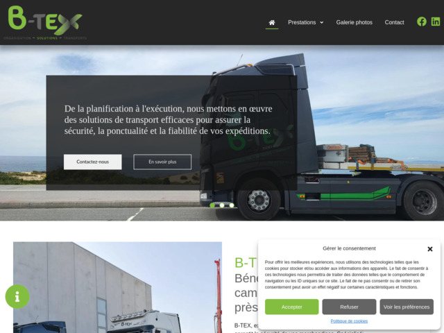 B-Tex bénéficiez de notre transport par camion bras de grue à Neuillé