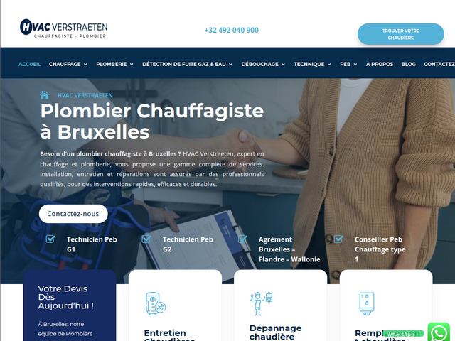 Chauffagiste plombier Bruxelles