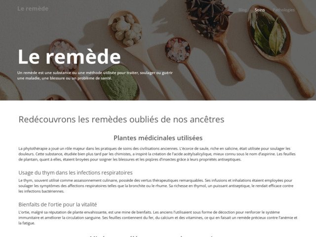 Infos sur les remedes