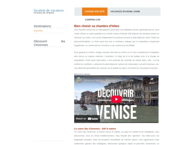 Location de vacances