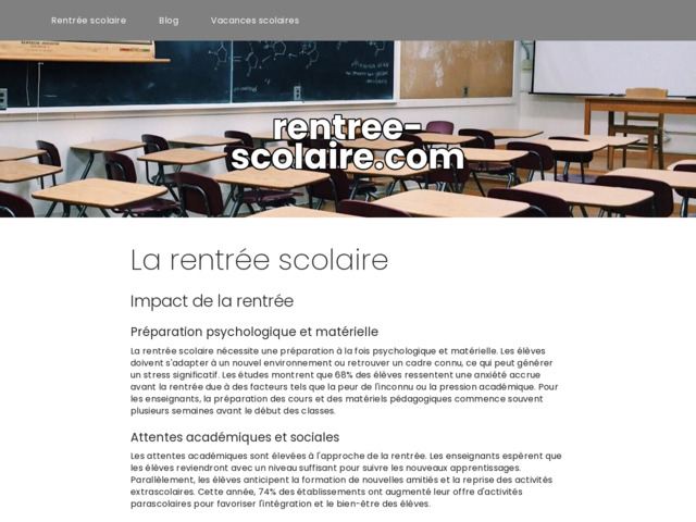 La rentrée scolaire