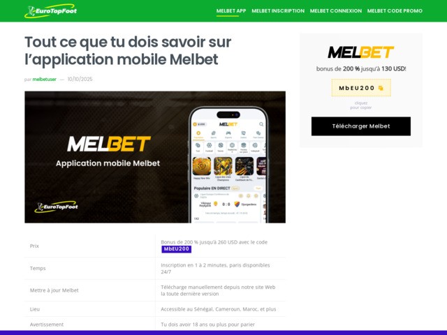 Application melbet: le guide pour tlcharger l'appli