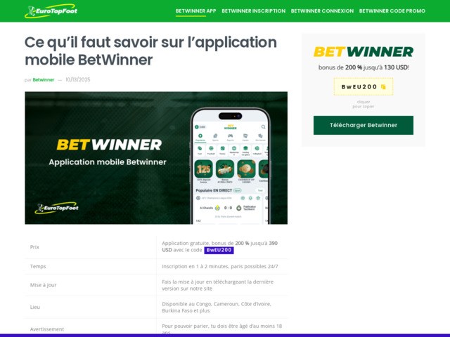 Votre guide pour installer l'apk betwinner en afrique