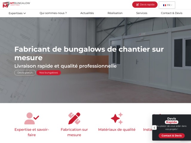 Mt bungalow fabricant de bungalow de chantier