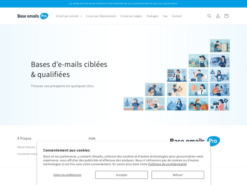 Fichiers de prospection b2b et bases de donn�es emails pour entreprises