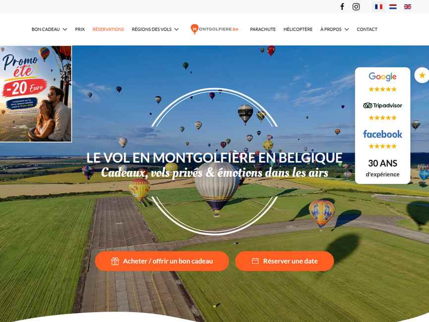 Le vol en montgolfiere en belgique