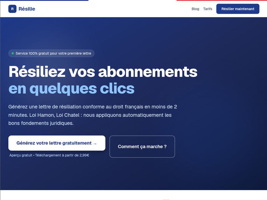 Resilie - lettres de resiliation conformes en 2 minutes
