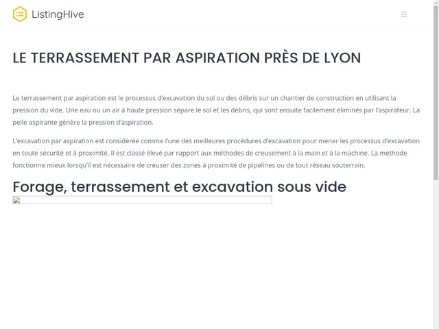 Entreprise de terrassement par aspiration � Lyon